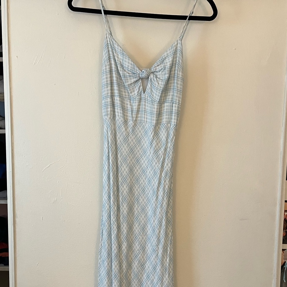 Abercrombie blue plaid midi dress